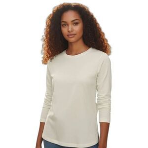 ZUDA CREAM LING SLEEVE T-SHIRT SZ.M EUC.